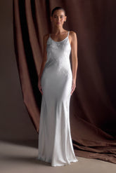 Saylor Satin Slip Maxi Dress - Ivory