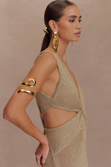 Hyacinth Textured Swirl Arm Band - Gold