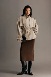 Alden Short Trench Jacket - Pebble