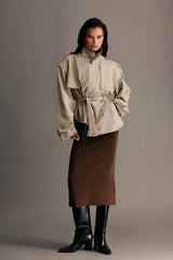 Alden Short Trench Jacket - Pebble