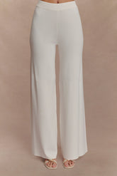 Fabiana Wide Leg Knit Pant - White