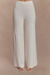 Fabiana Wide Leg Knit Pant - White