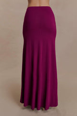 Martiena Knit Maxi Skirt - Plum