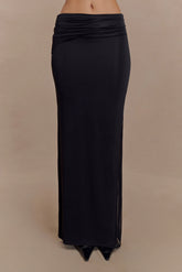 Judy Slinky And Mesh Maxi Skirt - Black