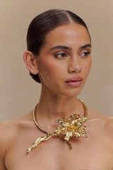 Allona Floral Choker - Gold