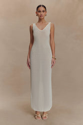 Ari Tape Yarn Knit Maxi Dress - White