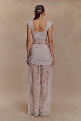 Guinevere Lace And Mesh Top - Lilac