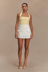 Amelita Suiting Halter Top - Pale Lemon