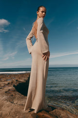 Atticus Knit Maxi Dress With Sequin - Gold