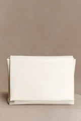 Kiera Faux Leather Oversized Clutch - Ivory