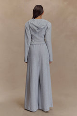 Aspen Gathered Wide Leg Jogger - Light Grey Marle
