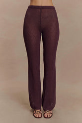 Malani Wide Leg Knit Pants - Chocolate