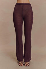 Malani Wide Leg Knit Pants - Chocolate
