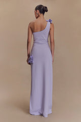 Hallie One Shoulder Bow Maxi Dress - Lilac