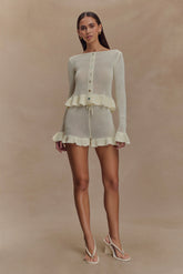 Eleanor Knit Frill Shorts - White