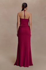 Celina Chiffon Overlay Maxi Skirt - Cherry Red