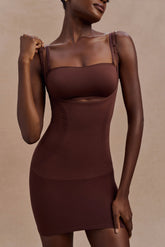 Jocelyn Backless Shapewear Mini Dress - Espresso