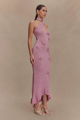 Celestino Floral Metallic Knit Maxi Dress - Pink