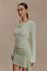 Terrymae Crochet Mini Skirt - Pastel Green