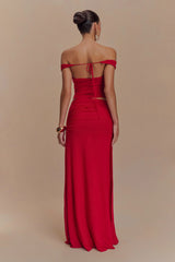 Arna Mesh Maxi Skirt - Ruby