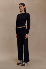 Kerrymae Straight Leg Knit Pants - Black