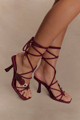 Ezekiel Strappy Sandal Heel - Wine