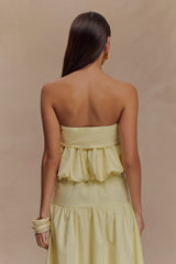 Amirah Strapless Bubble Crop Top - Lemon