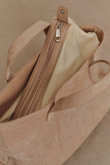Baylor Faux Suede Bag - Natural