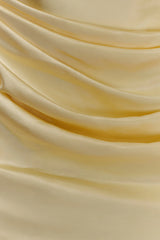 Iris Long Sleeve Satin Maxi Dress - Lemon