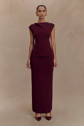 Francisca Mid Rise Knit Maxi Skirt - Merlot