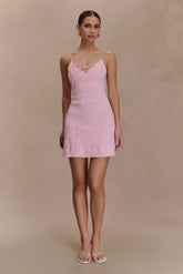 Brullo Embroidery Knit Mini Dress - Baby Pink