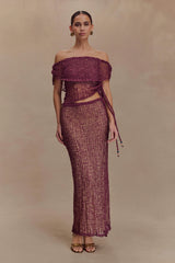 Cordelia Knit Maxi Skirt - Mauve