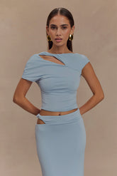 Haven Slinky Twist Top - Pale Blue