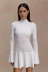 Adena Pointelle Knit Mini Dress - Ivory