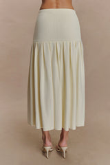 Romaine Bandage Knit Midi Skirt - Ivory