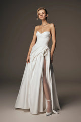 Elizabeth Strapless Corset Maxi Dress - White