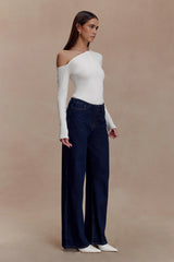 Maelle Off Shoulder Long Sleeve Top - Ivory