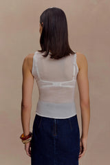 Dollie Sheer Knit Tank Top - Ivory