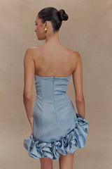 Alba Bubble Mini Dress - Cornflower Blue