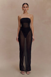 Aoife Mesh Maxi Skirt - Black