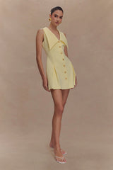 Oli Sleeveless Mini Dress - Lemon
