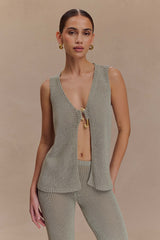 Malani Knit Top With Hardware - Sage