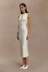 Norah Sleeveless Crepe Midi Dress - Ivory