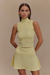 Indy Pointelle Knit Top - Lemon