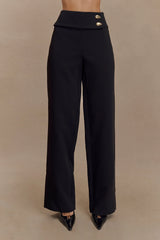 Lindie Straight Leg Suiting Pants - Black