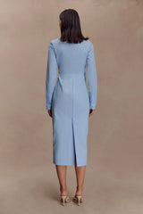 Mikaila Asymmetric Shirt Dress - Blue