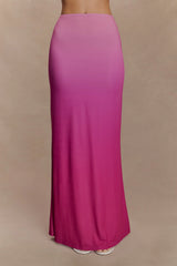Bruna Slinky Fishtail Maxi Skirt - Ombre Pink
