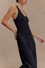 Ellerie Longline Racerback Top - Black