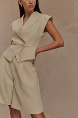 Andina Linen Shorts - Natural Beige