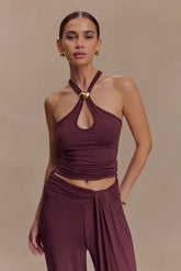 Ramona Modal Tank Top With Hardware - Mahogany
